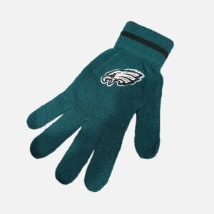 NFL Philadelphia Eagles Teal Midnight Green Knit Gloves with logo